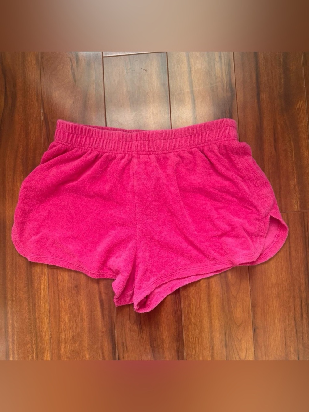 No Boundaries Hot Pink Terry Cloth Athletic Lounge Shorts